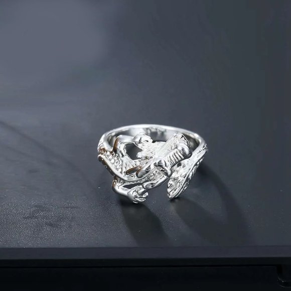 Dragon Adjustable Ring 925 Sterling Silver Gift - Picture 5 of 7